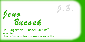 jeno bucsek business card